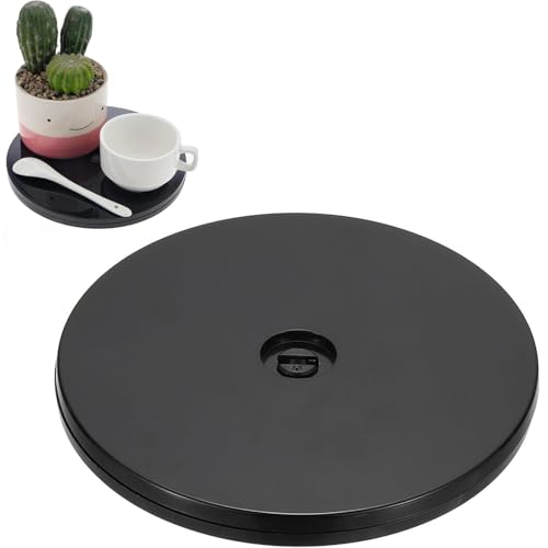 Piatto girevole in acrilico, da 15 cm, girevole a 360°, piastra girevole con cuscinetti a sfera in acciaio, mensole, vassoio girevole multiuso per cucina, portaspezie, artigianato, cosmetici (nero)