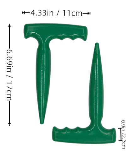 Herramienta de plantar semillas 2 piezas plástico verde miniatura 3