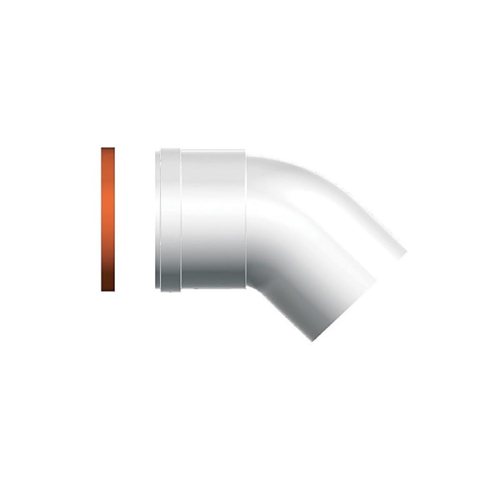 Courbe diamètre 80 Ariston thermo 3318085 mâle femelle 45 degrés blanc pour évacuation