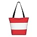 GZEKWLP Austrian Flag Reusable Shoulder Bag Casual Grocery Tote Bag Zipper Shopping Handbags for Women