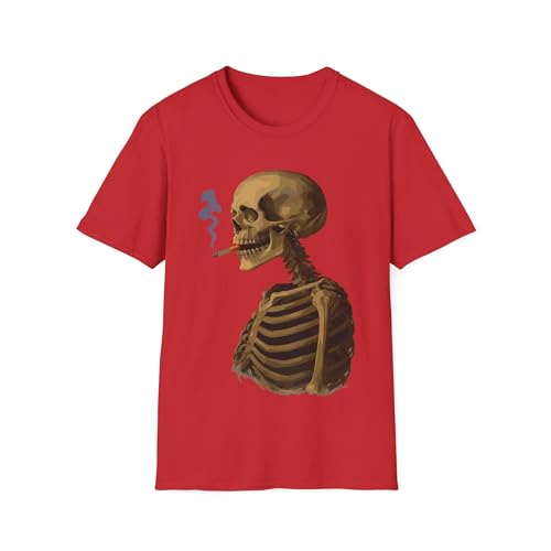 T-shirt squelette fumeur anti tabagisme : chemise graphique unisexe en coton premium