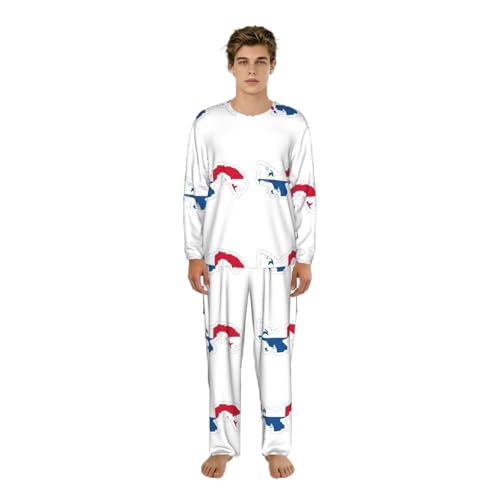 Pyjama homme manches longues vêtement de détente imprimé Panama S au 3XL