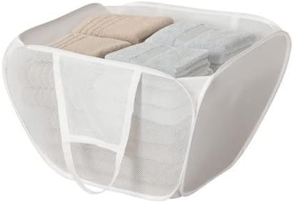 Bajer Laundry Basket 19-1/4" X 19-1/4" X 14" Duramesh Nylon White Bagged