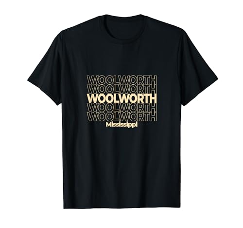 Vintage Woolworth, Mississippi Repeating Text T-Shirt