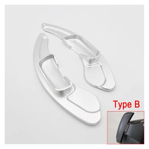 Yvxotrxnk Aluminiowe przedłużki do Mazda 2 3 6 forAtenza forCX-3 forCX-5 do CX-9 Steering Wheel Gear Shift Enhancer (styl 1 srebrny)