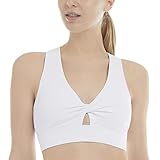 Danskin Damen Twisted Crossover Sport-BH, Weiß, Large