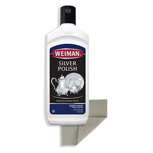 Weiman Silver Cleaner and Polish - 8 Ounce with Polishing Cloth - Ammonia Free - Polish Silver Jewelry Sterling Silver Antique Silver Gold Brass Copper and Aluminum
