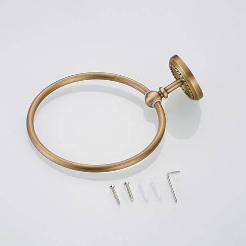 Image of Antique Bronze Towel Ring for Bathroom Hand Towel Holder Wall Mounted