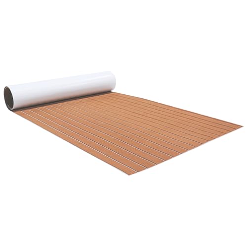 Tagtuell Faux Teak Eva-Schaum Deckbeschläge, Marine-Bodenbelag, Selbstklebende Bodenabdeckung für Bootes Yachten Schiffsdecks Schnellboote, (240x90 cm)