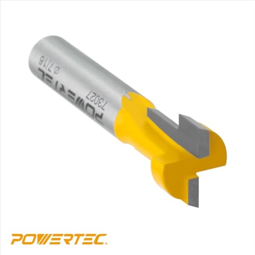 Image of POWERTEC 72091 T Track Knob Kit with T Slot Router Bit, 1 /4-20 x 1-1 /2 inch Hex Bolts, Washers, Knobs and Carbide Tipped Router Bit 7 /16 inch Dia. x 3 /16 inch H x 1 /4 inch Shank, T Track Accessories