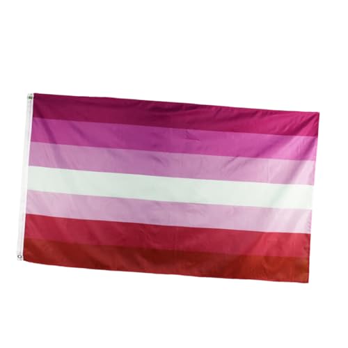 LALAFINA Lesbian Rainbow Flag 90x150cm Large Polyester Banner Outdoor Pride Flag for Lgbtq Garden Patio Decoration