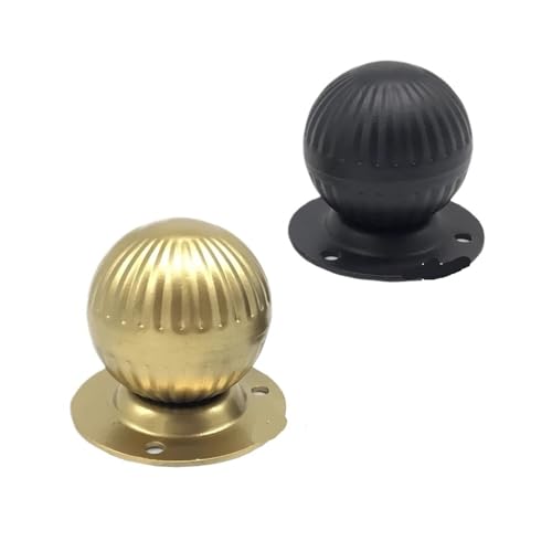 Pomo redondo de hierro para puerta, acabado negro mate y dorado para puerta de entrada y puerta de granero (negro mate)