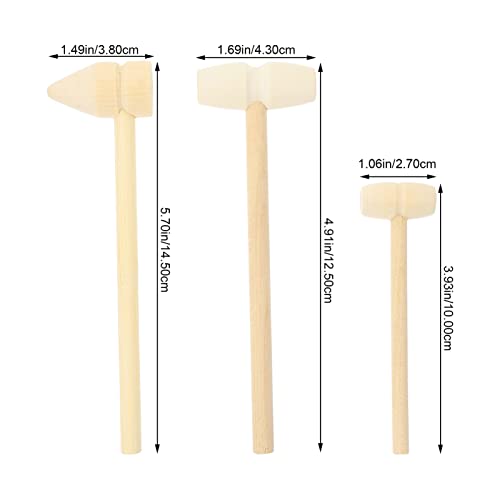 SEWACC Mini Martelos De Madeira 15 Peças Brinquedo De Marreta Brinquedo De Bater Martelo Ferramenta