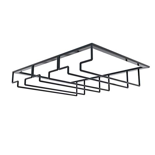 TentHome - Soporte para copas de vino colgante de acero inoxidable para bar, casa, cocina, hierro metal cristal acero inoxidable, 3 rangs