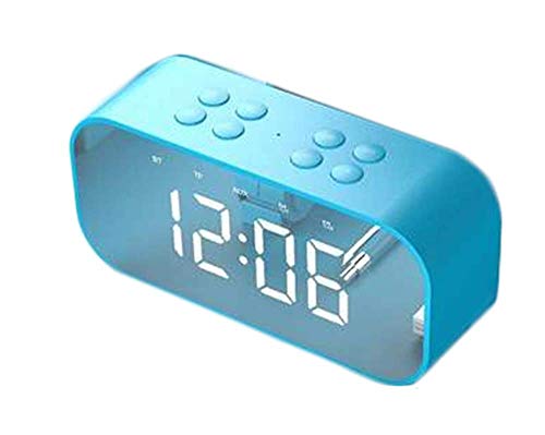 Mini haut-parleur Bluetooth réveil basse épaisse et miroir bleu surround