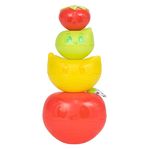 LAMAZE Stack and Nest Fruit Pals - Juguete apilable para recién Nacido, Juguete sensorial para bebés con Colores y Sonidos, Juguete de Desarrollo para niños y niñas a Partir de 12 Meses