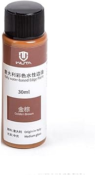 WUTA 30ml Professional Leather Edge Paint Oil Dye Edge Dressing Color Coats Leather Finish Supplies Golden brown;30ml
