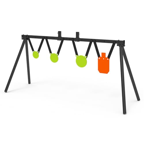 KNINE OUTDOORS AR500 Steel Target System Kit - 3/8" Thick Silhouette & Gong Targets (7"x12", 4", 6", 8"), Stand Included -  TS-AR500-KIT