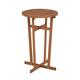 Furinno TIOMAN Mesa De Patio Mesa Auxiliar para Exteriores Mesa De Bar para Patio Mesa De Centro En Aceite De Teca para Patio Jardín Porche Color Natural