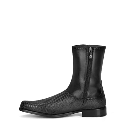 Franco Cuadra Men's Dress Boots in Genuine Lizard Leather Black4