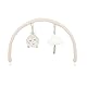 MoMi Babywippe PEARL für Babys bis 9 kg, 360° drehbarer Sitz, LED-Panel, Bluetooth, Fernbedienung, Batterie- oder Netzbetrieb, Netzteil mit USB-Kabel, 5-Punkt-Sicherheitsgurt, Bügel und Spielzeug
