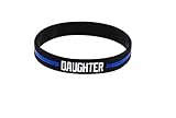 Thin Blue Line Police Officer Awareness Silicone Band 7.5