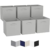 13x13 Large Storage Cubes (Set of 6). Fabric Storage Bins with Dual Handles | Cube Storage Bins for