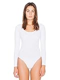 American Apparel Women's Cotton Spandex Long Sleeve Double U Bodysuit Size M