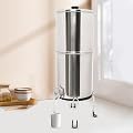 RABEEXP Gravity-Fed Water Filter System 2.25 Gallon Stainless Steel Countertop System with Stand and 2 Cartridges Filters, Provide Filter Water for Camping, RVing, Emergencies, Home
