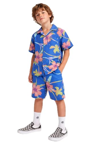 Ensemble short 2 pièces garçon léger contre la chaleur en chemise imprimée