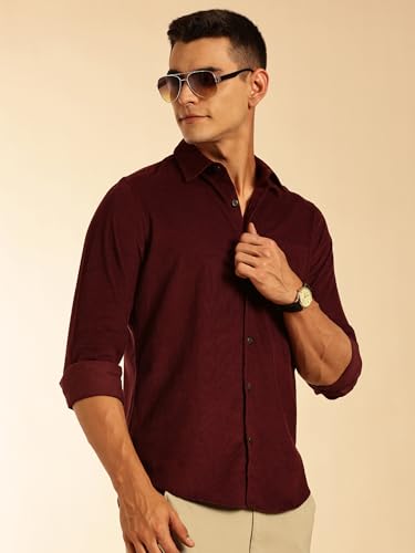 Image of Thomas Scott Men's Cotton Slim Fit Premium Corduroy Casual Shirt