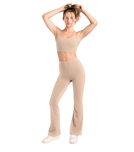 Leggings acampanados de cintura alta con pantalones de yoga flare para gimnasio 3
