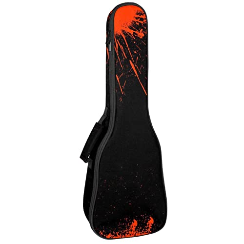 Sac pour ukulélé ténor étanche et rembourré style noir grunge rouge