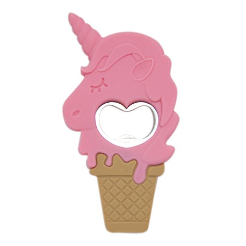 Abrebotellas Funky Unicorn  por Bar Amigos® ideal para abrir botellas de cerveza Cider, hogar, cocina, bar, cóctel, fiestas, único, plano, portátil, elegante, hecho de silicona y acero inoxidable