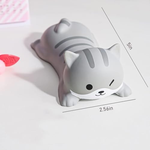 Image of 1 Pcs Cute Gray Cat Wrist Rest Mouse Pad, Ergonomic Slow Rising PU Foam Wrist Rest Kawaii Desk Decor Stress Reliever, Comfortable Wrist Support for Office Gaming Computer