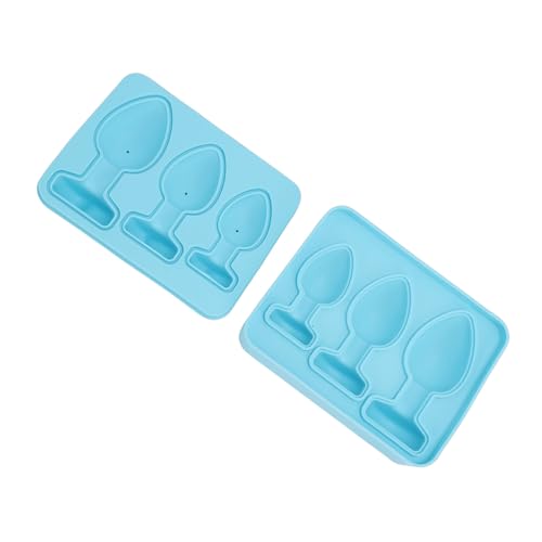 Molde flexible para hielo de silicona 3D con tapa azul miniatura 2
