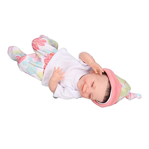 Muñeca Infantil Realista de 12 Pulgadas, Muñeca de Silicona Suave con Ropa y Biberón, Juguete Multiusos para Niños (Abril niño Blanco de 12 Pulgadas con los Ojos)