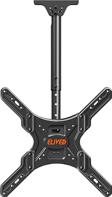 ELIVED Ceiling TV Mount Fits Most 26-65 Inch LED, LCD OLED Flat Screen TVs, Full Motion Height Adjustable, Swivel and Tilt TV Bracket, Max VESA 400x400mm, Holds up to 99 lbs. YD3015
