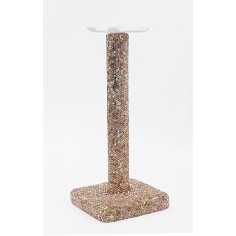 CARCHILE SH Luxury Crystal Headphone Stand Headset Holder Rhinestones Mixed with Light peach Topaz and AB iridescent color (Gold) Cover