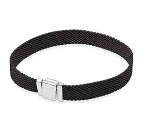 CCXXYGWJ Bracelet Authentic 925 Silver Rose Gold Woven Mesh Reflexions Bracelets Bangle Fit Women Bead Charm Jewelry 925 Silver Bracelet (Color : D_19cm)