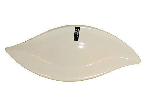Bandeja 360x160x30mm Wave Porcelana Schiffsform Cuenco de Servir Bol Escudilla de Porcelana Blanco Onda Hoja Bandeja Curva cleanprince Blanc Blanco