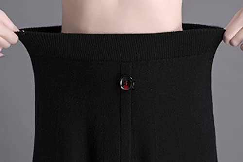 Artykey Geruite maxi-damesrok voor de winter, met elegante hoge taille, warme wollen lange elastische getailleerde plooirok S-3XL, M