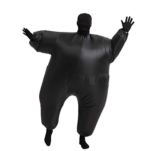 IHGYT Inflatable Masquerade Costume Full body suit Air Blow up Costumes Fancy Dress Ball Party Christmas Carry Funny Cosplay Halloween Carnival Jumpsuit Suit Outfit (black)