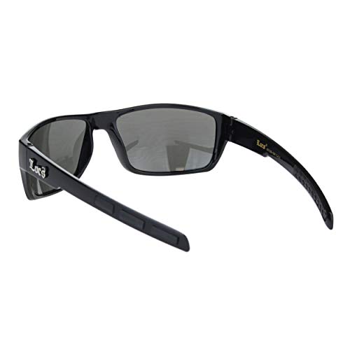 Locs Sunglasses Mens Wrap Around Rectangular Gangster Style Black UV 4003