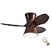 GWNVHG Lampa sufitowa z wentylatorem LED, 6 prędkości, zdalny, nowoczesny wentylator do sypialni, wentylator sufitowy, odwracalny, cichy, ściemniany, wentylator sufitowy, do salonu, sypialni, pokoju dziecięcego, 80 cm, brązowy