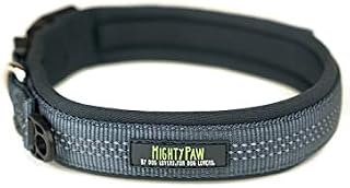 Mighty Paw Neoprene Padded Running Dog Collar, Premium Quality Sports Collar with Reflective