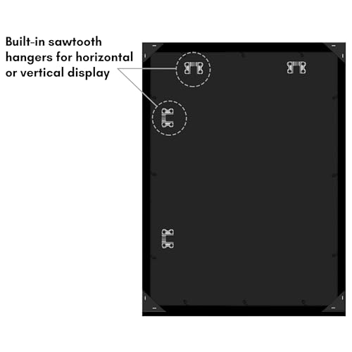 Americanflat 22x30 Picture Frame with Polished Plexiglass - Black Picture Frame - Wide Photo Frames Made of Engineered Wood for Vertical or Horizontal Wall Display - Epic Collection - Black