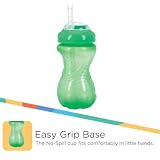 Nuby 3-częściowy kubek bez rozlania ze słomką elastyczną, neutralny, 295 ml