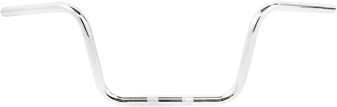 10" Rise Hanger Handlebar 1" Iron, Black Compatible with Harley-Davidson Dyna/Electra Glide/Softail 1990s-2010s