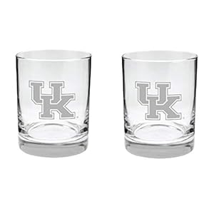 Kentucky Wildcats 2-Sided Etched Satin Finish Rocks Glass Set of 2